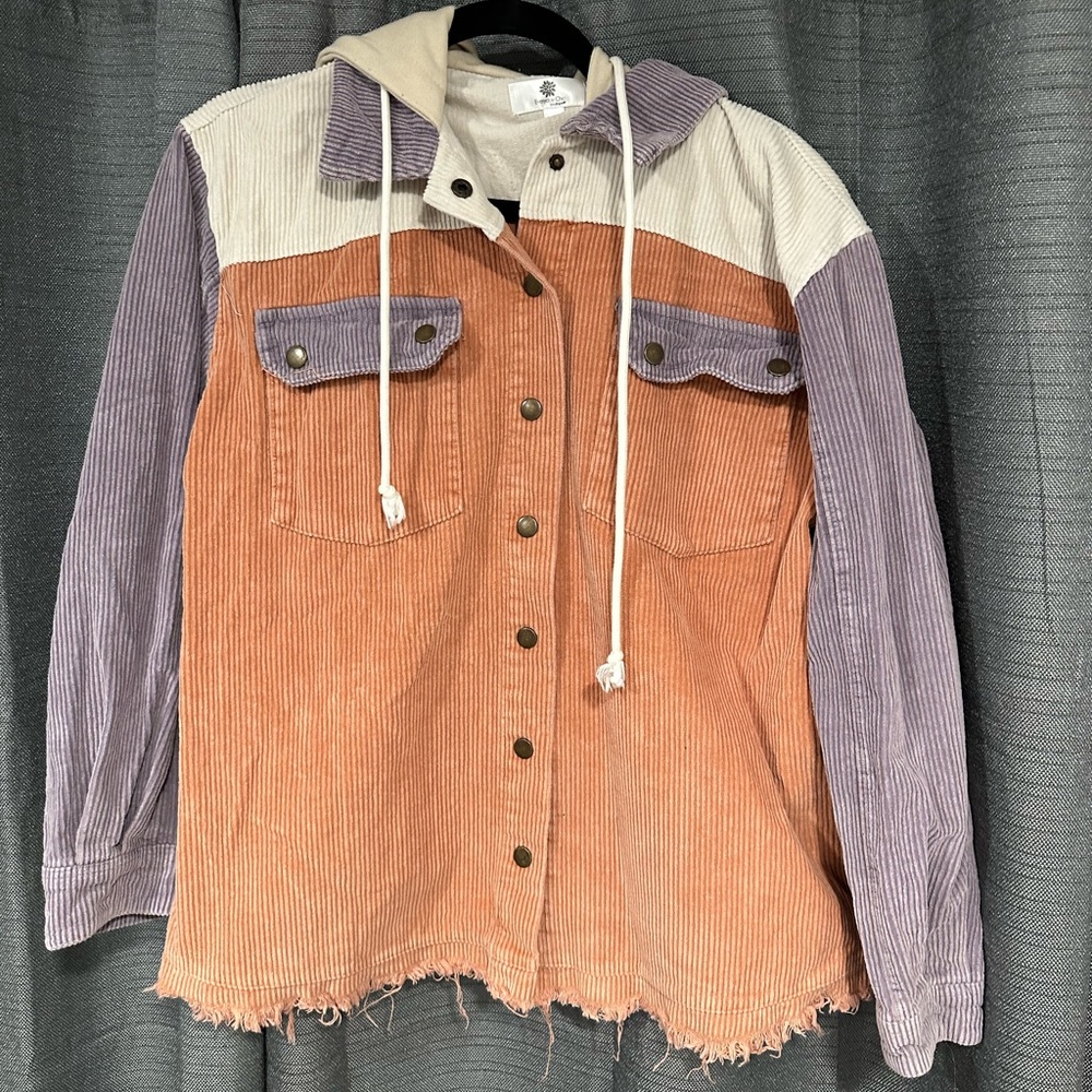 Everyday Chic Boutique Colorblock Corduroy Jacket